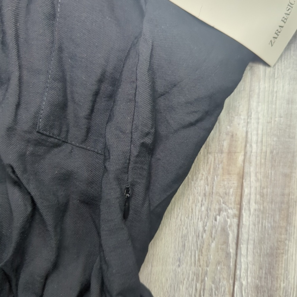 Zara Basic Shorts Romper Black 3/4 Sleeve Belted Women's Size XL NWT Summertime - Picture 9 of 14